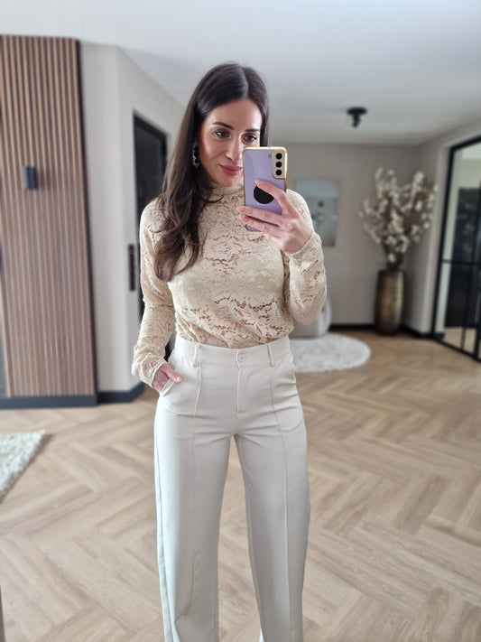 Lace Top Beige