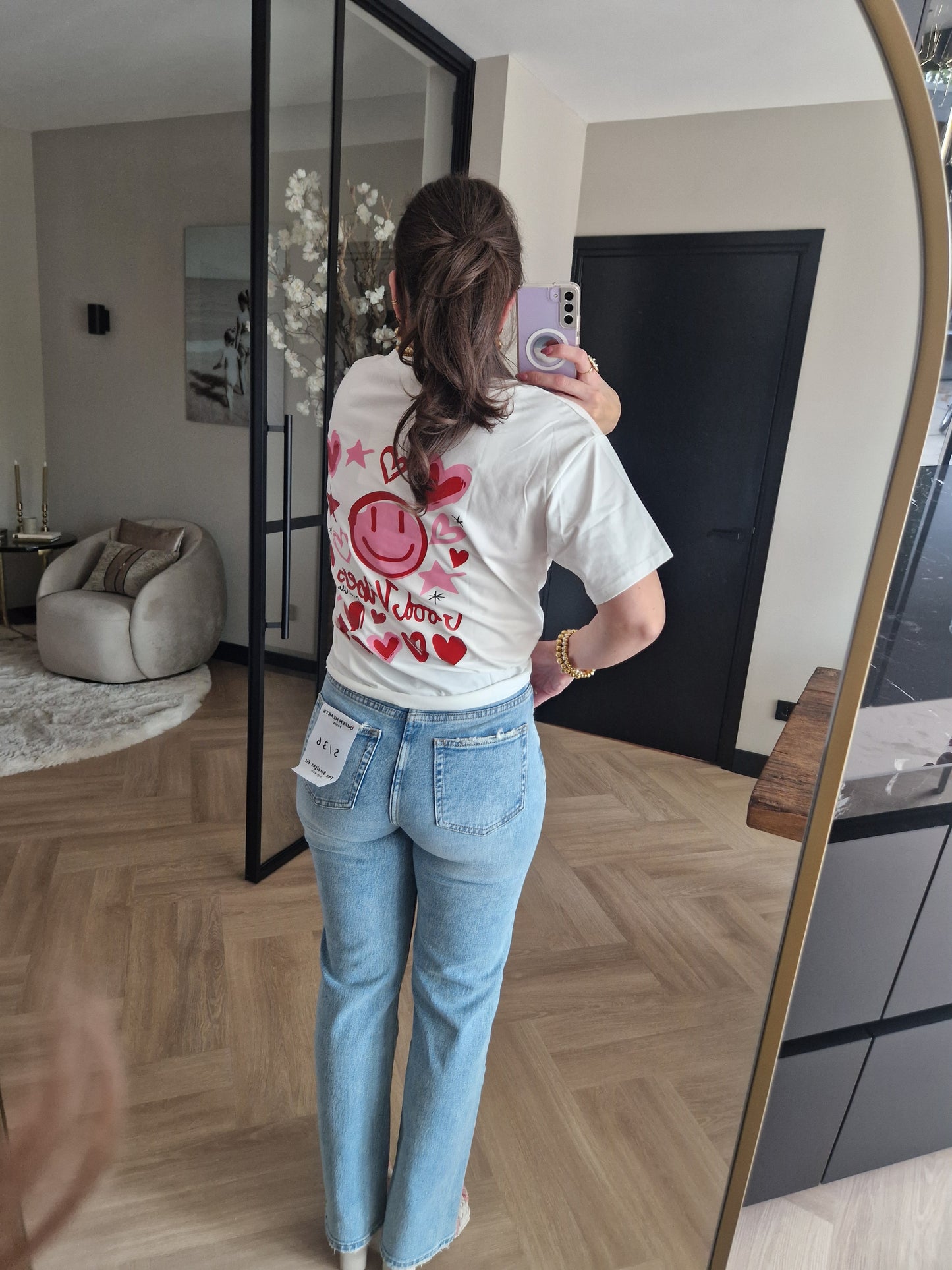 Ada Smiley T-shirt roze